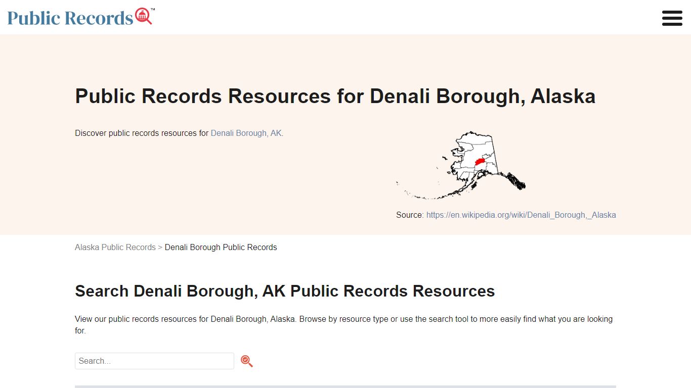 Denali Borough Public Records Search